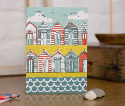 Jess Hogarth Beach Huts Greetings Cards