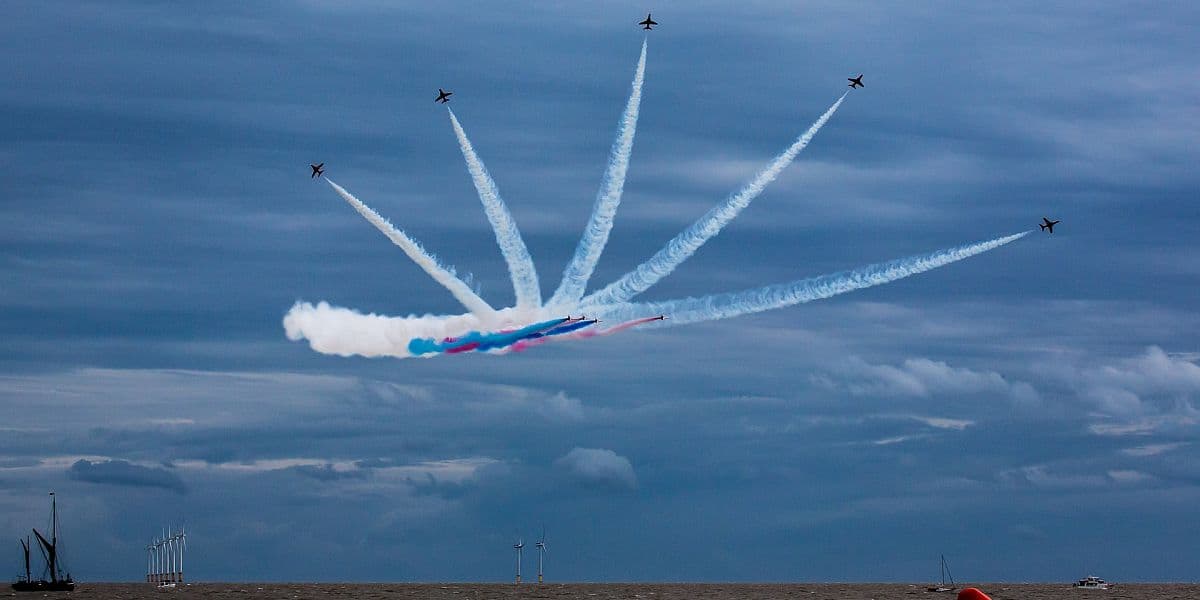 Clacton on Sea Air show at West Beach in Essex