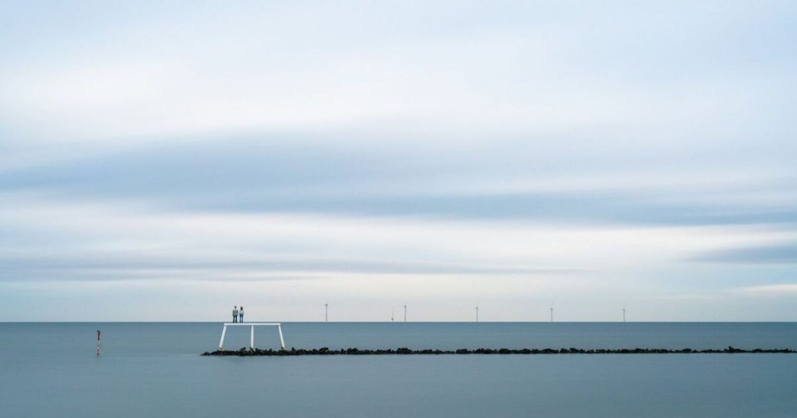 Newbiggin bay looking out to sea
