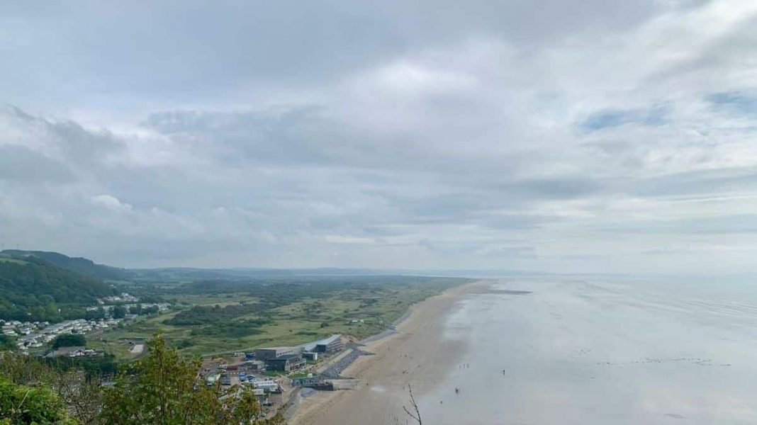 Pembrey Beach stretching into the distance