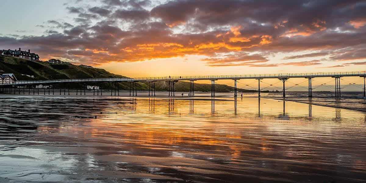 Saltburn Pier sunset Yorkshire