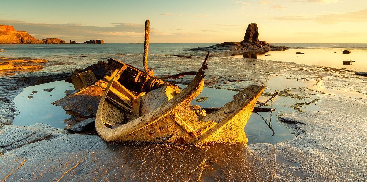 Shipwreck at Saltwick Bay Yorkshire