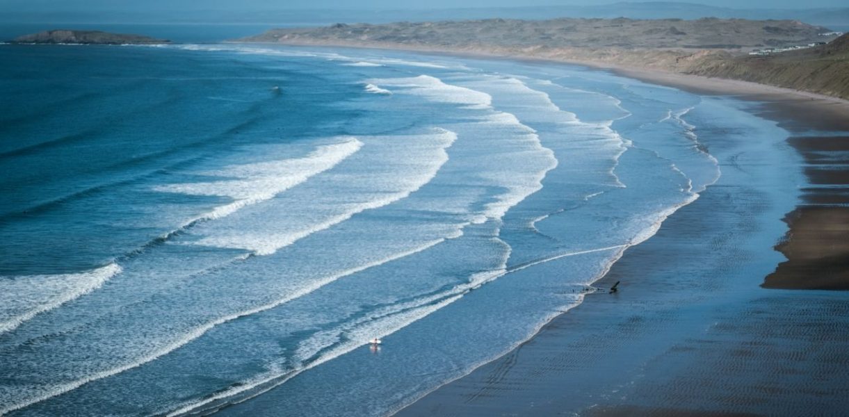 Tides at Rhossilii Bay in Wales